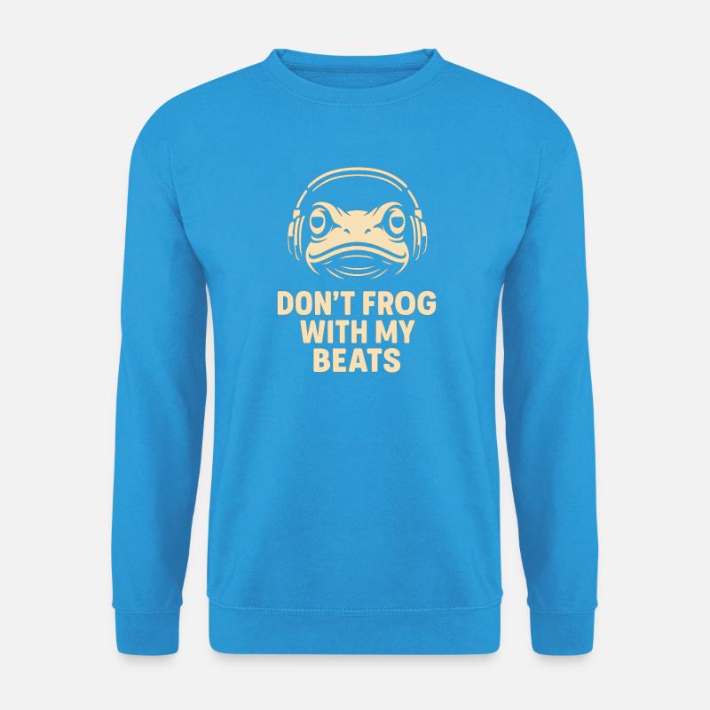 Frosch mit Kopfhörer - Unisex Pullover - Meeresblau