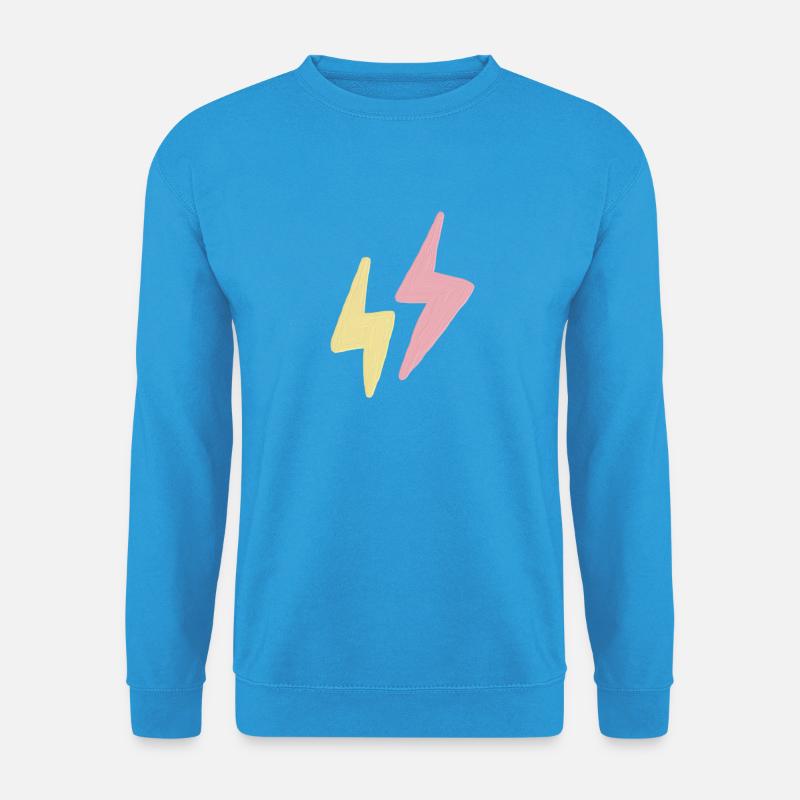Pastell Zwillingsblitze Sketch - Unisex Pullover - Meeresblau