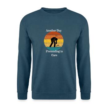 Un autre jour à faire semblant de s’en soucier - Sweat-shirt Unisexe - bleu mer - Devant - Alina (178cm) & Michal (187cm)