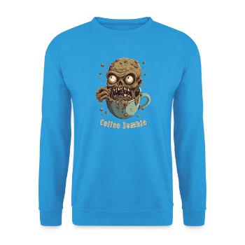 Coffee Monster - Caffeine Zombie - Morning Grouch - Unisex Sweatshirt - sea blue - Front - Alina (178cm) & Michal (187cm)
