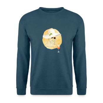 Amalfi Mood Lemon Summer Design - Unisex Sweatshirt - sea blue - Front - Alina (178cm) & Michal (187cm)