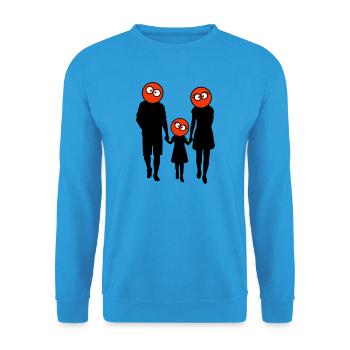 Familie Silhouette Liebe Kinder Eltern Mama Papa - Unisex Pullover - Meeresblau - Vorne - Alina (178cm) & Michal (187cm)