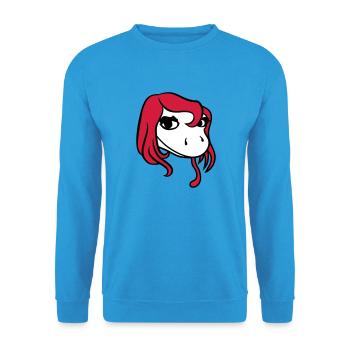 kopf gesicht weiblich frau huebsch girl maedchen s - Unisex Pullover - Meeresblau - Vorne - Alina (178cm) & Michal (187cm)