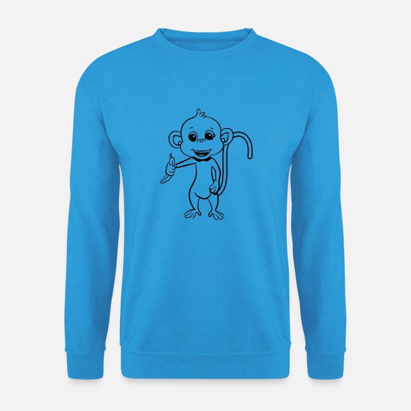 affe hat banane - Unisex Pullover - Meeresblau