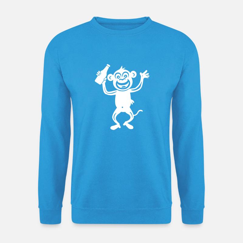 Affe Bierflasche - Unisex Pullover - Meeresblau