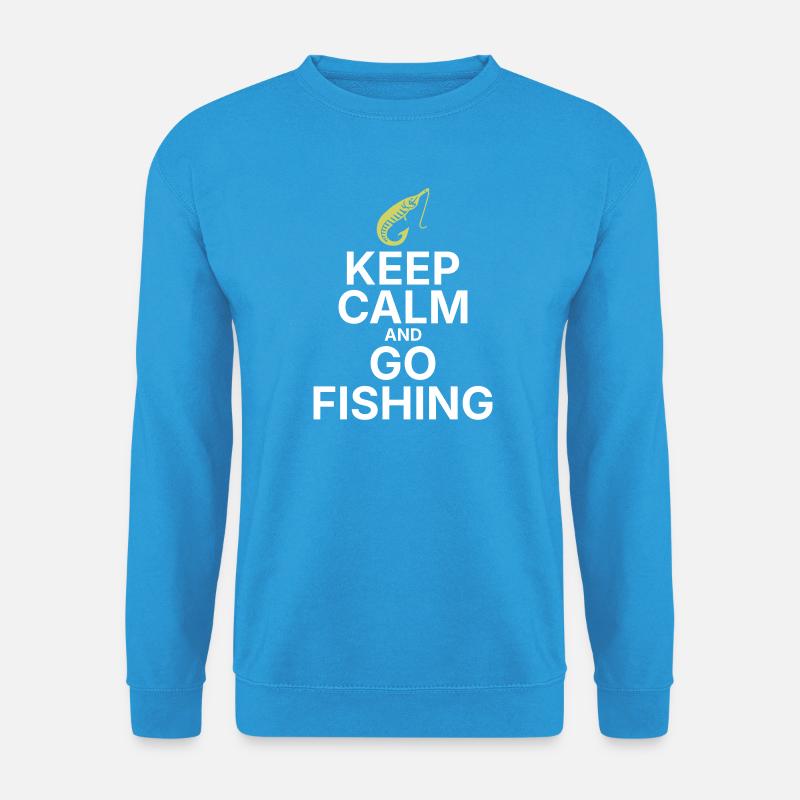 Keep Calm and Go Fishing - Unisex Pullover - Meeresblau