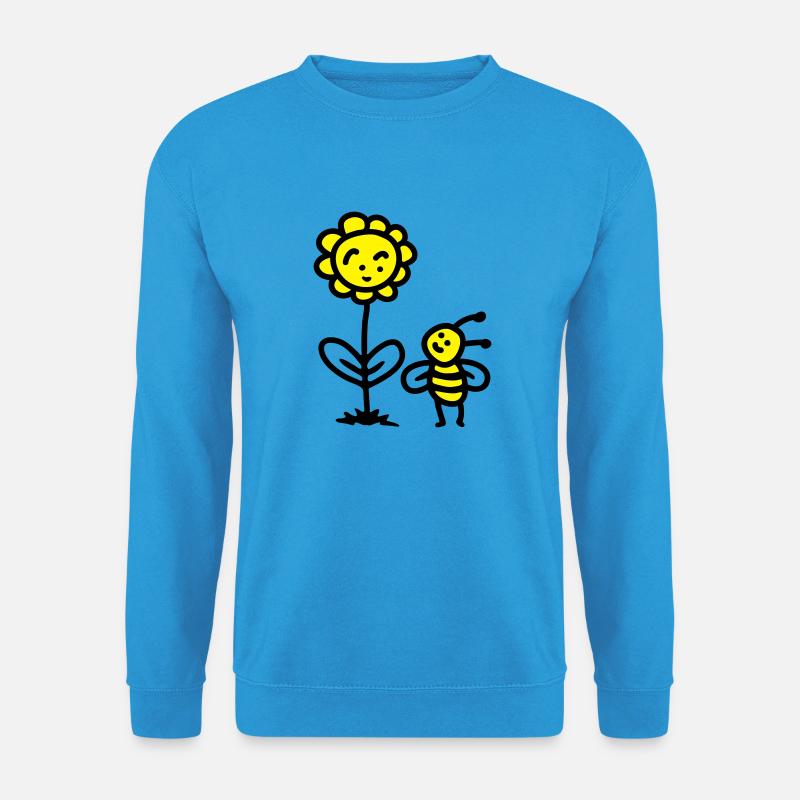 Biene Blume - Unisex Pullover - Meeresblau