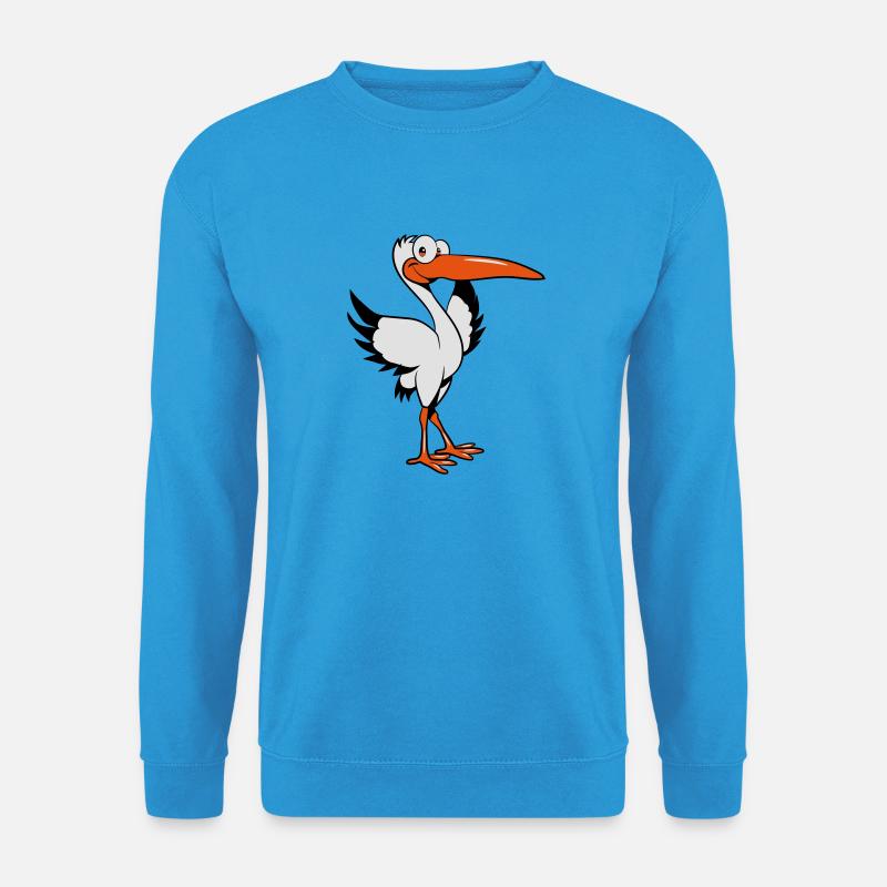storch witzig comic - Unisex Pullover - Meeresblau