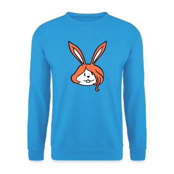 Bunny Girl Pretty Woman Bunny Cute Long Hair - Unisex Sweatshirt - sea blue - Front - Alina (178cm) & Michal (187cm)