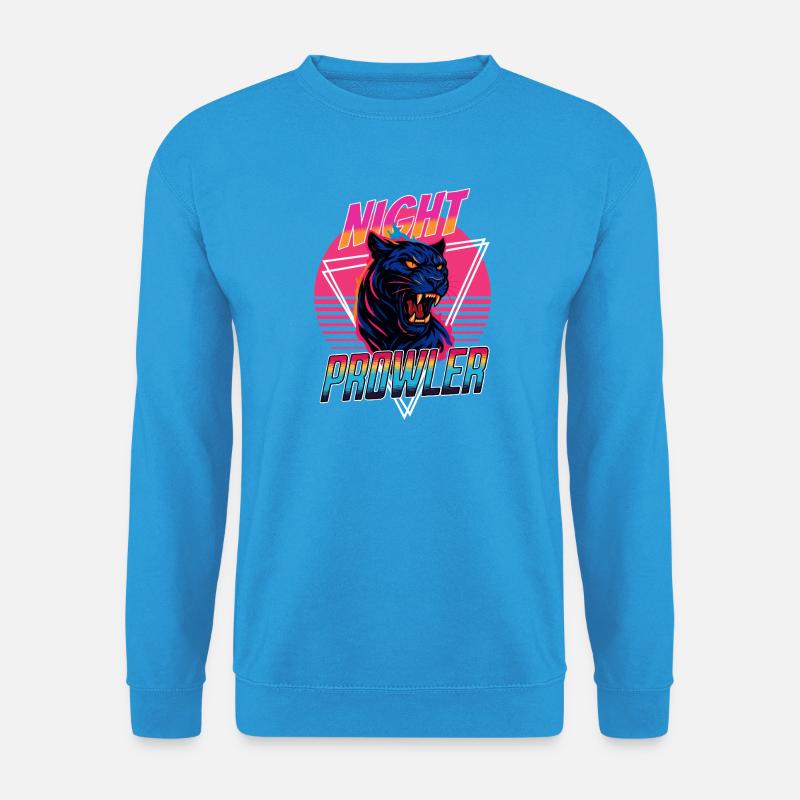 Night Prawler Retro Panther Design - Unisex Pullover - Meeresblau