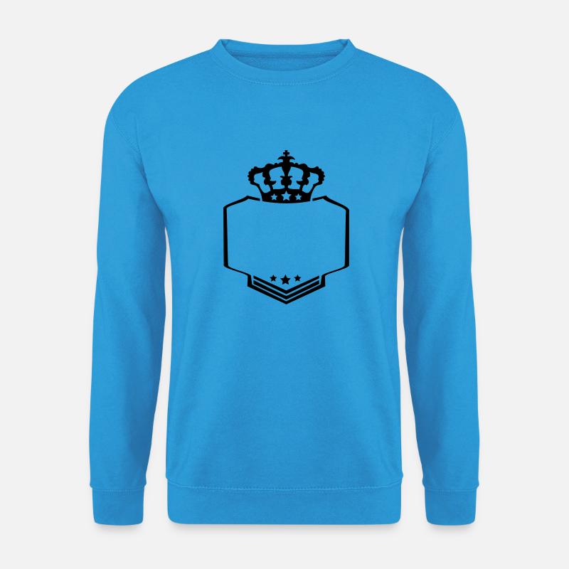 rahmen umrandung text king könig krone wappen logo - Unisex Pullover - Meeresblau