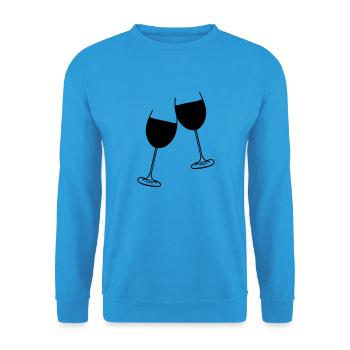 wein glas design - Unisex Pullover - Meeresblau - Vorne - Alina (178cm) & Michal (187cm)
