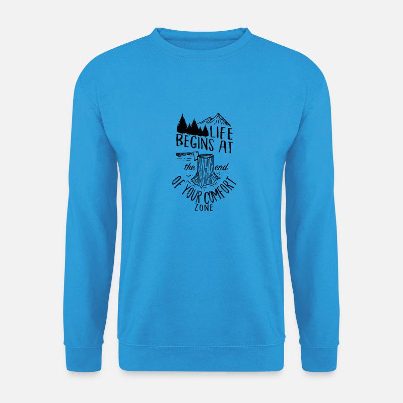 Leben beginnt am Ende der Komfortzone - Unisex Pullover - Meeresblau
