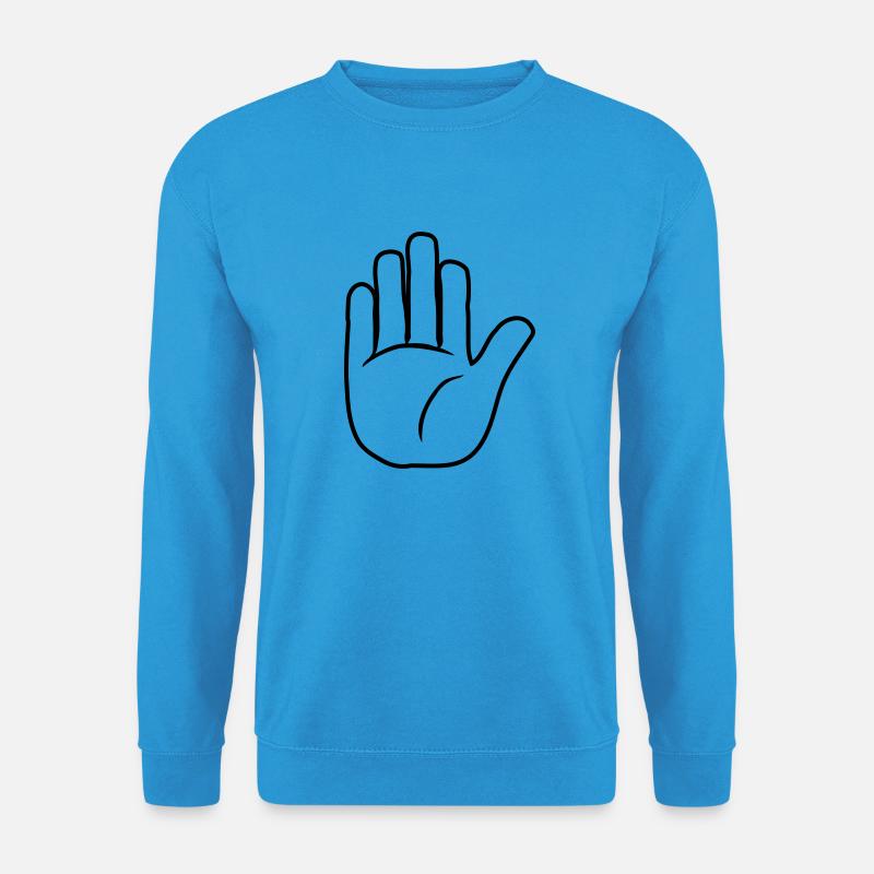 Hand Stop Zeichen - Unisex Pullover - Meeresblau