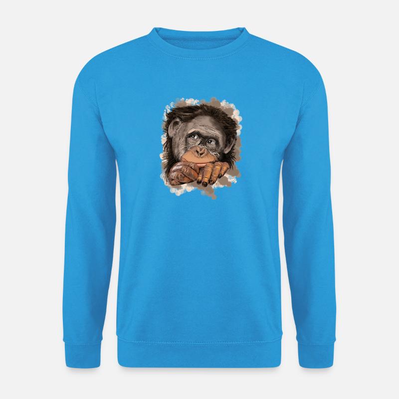 Affe - Unisex Pullover - Meeresblau