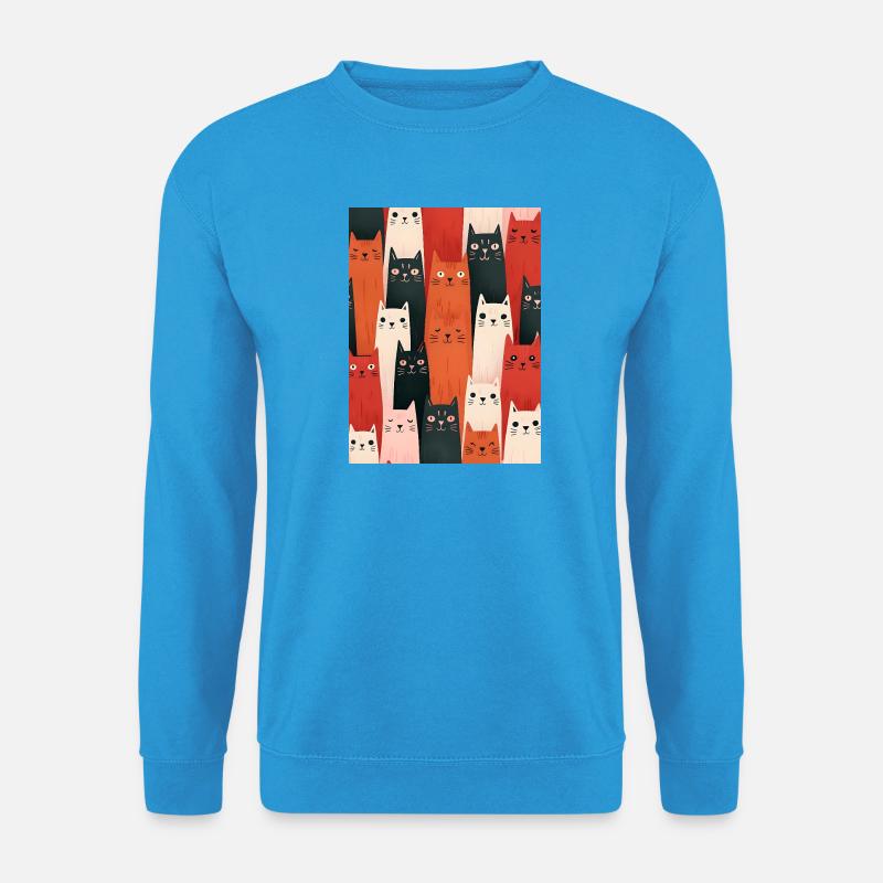 Bunte Katzen Illustration - Unisex Pullover - Meeresblau