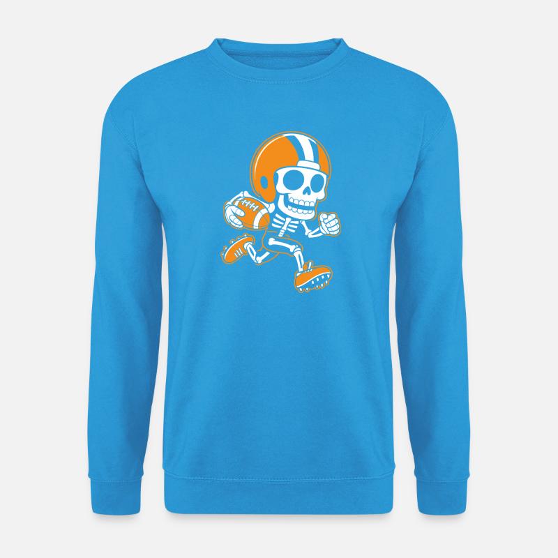 Skelett Fußball Maskottchen Orange - Unisex Pullover - Meeresblau