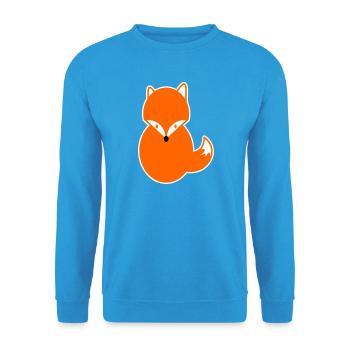 Redhair Fox – Funny Kawaii Comic Design Fox - Unisex Sweatshirt - sea blue - Front - Alina (178cm) & Michal (187cm)