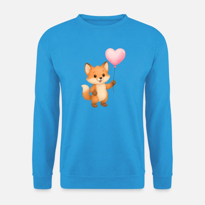 Herzballon Fuchs - Unisex Pullover - Meeresblau