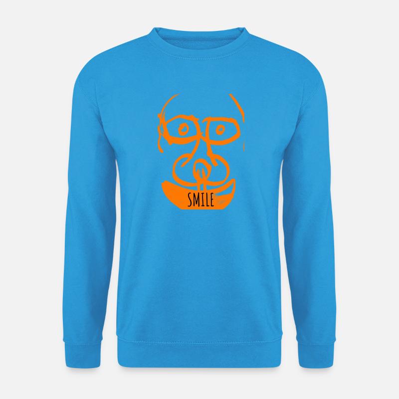 Orange Laughing Face Pattern - Unisex Sweatshirt - sea blue