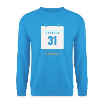 October 31 Calendar Halloween Date Spooky Horror - Unisex Sweatshirt - sea blue - Front - Alina (178cm) & Michal (187cm)