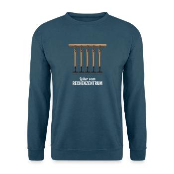 Rechenzentrum Gärtner Garten Gartenarbeit - Unisex Pullover - Meeresblau - Vorne - Alina (178cm) & Michal (187cm)