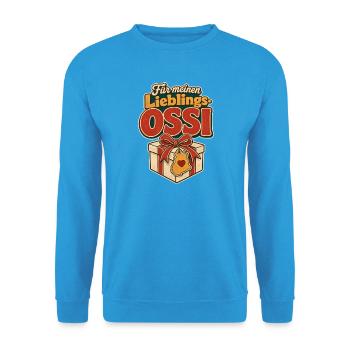 Lieblings Ossi, Fuer meinen Ossi Geschenk, DDR Hum - Unisex Sweatshirt - sea blue - Front - Alina (178cm) & Michal (187cm)