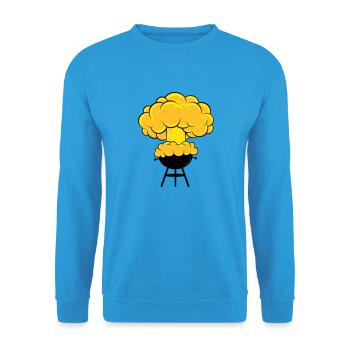 explosiver Grill - Unisex Pullover - Meeresblau - Vorne - Alina (178cm) & Michal (187cm)