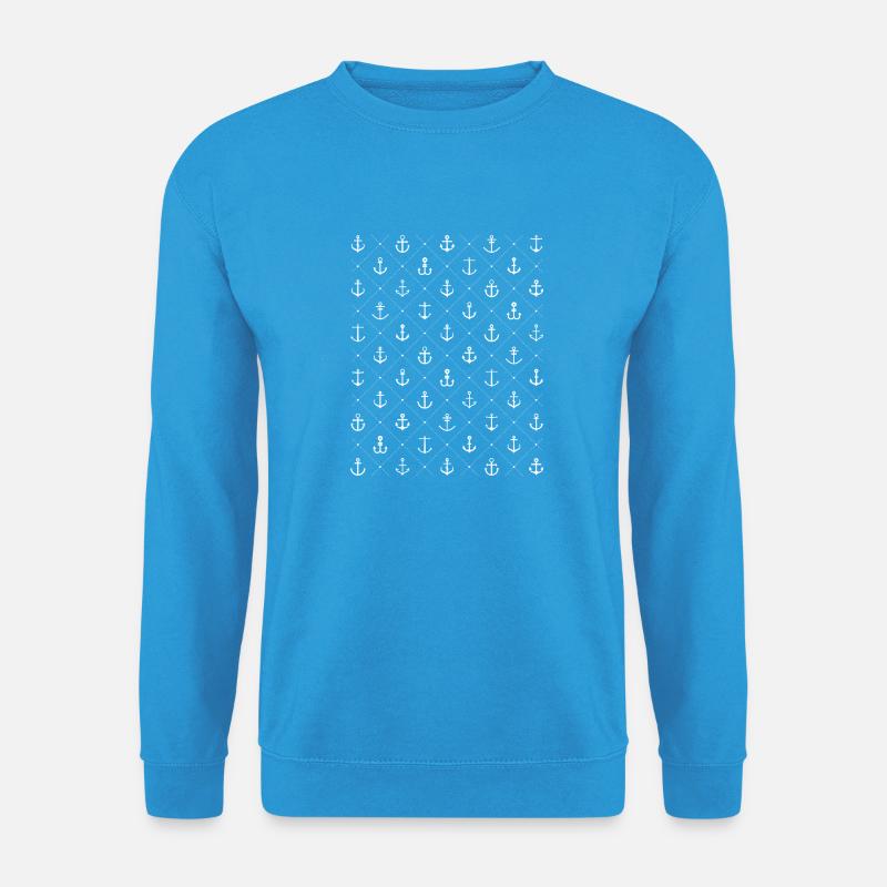 Anker / Liebe (white) - Unisex Pullover - Meeresblau
