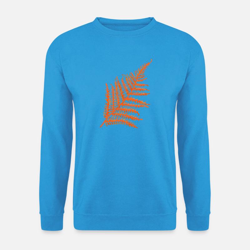 Farnkraut in Orange - Unisex Pullover - Meeresblau