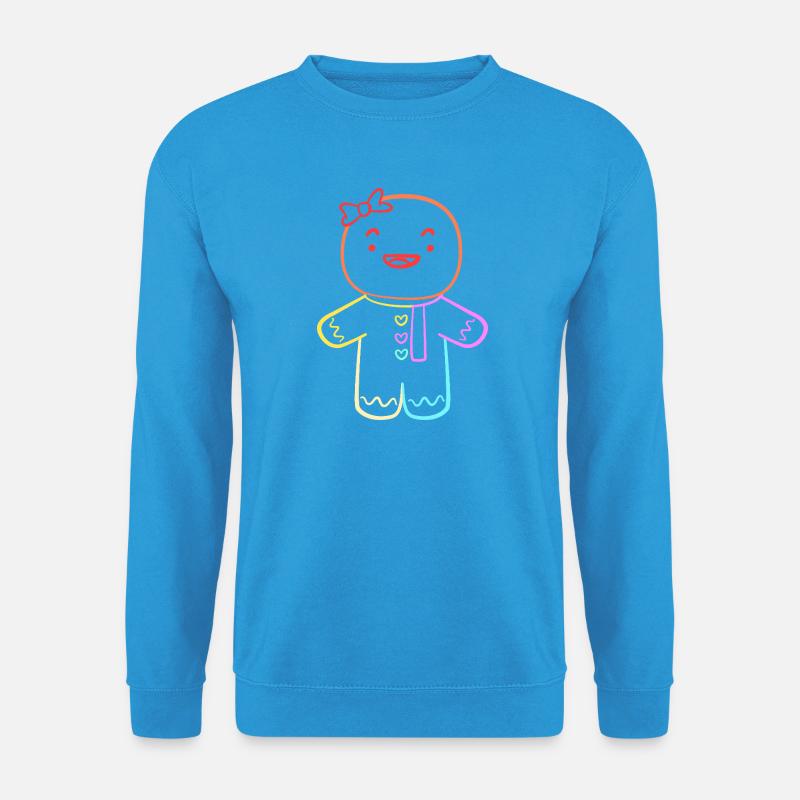 Lebkuchen Weihnachten Lebkuchenmann Gingerbread - Unisex Pullover - Meeresblau