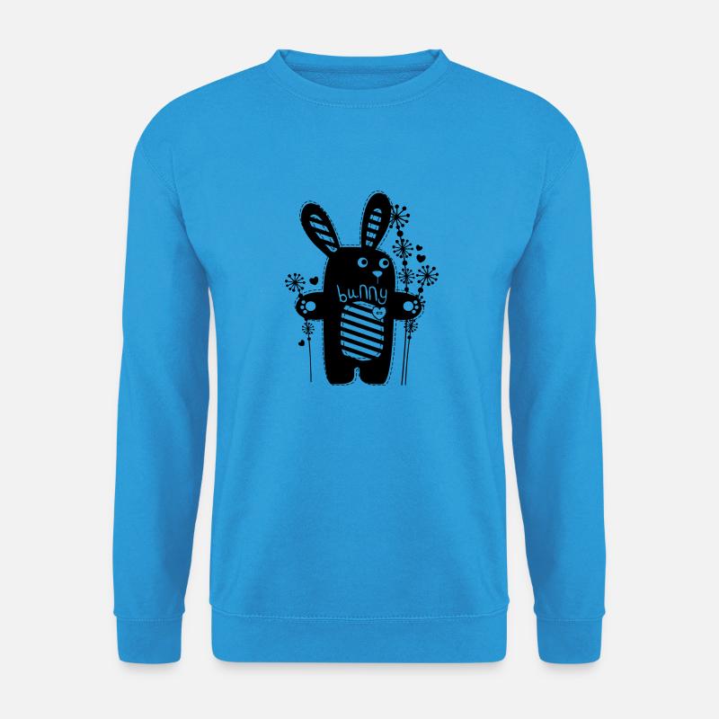 Stofftier Hase - Unisex Pullover - Meeresblau