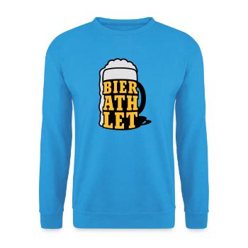 Bierathlet | Beer | Bier - Unisex Sweatshirt - sea blue - Front - Alina (178cm) & Michal (187cm)