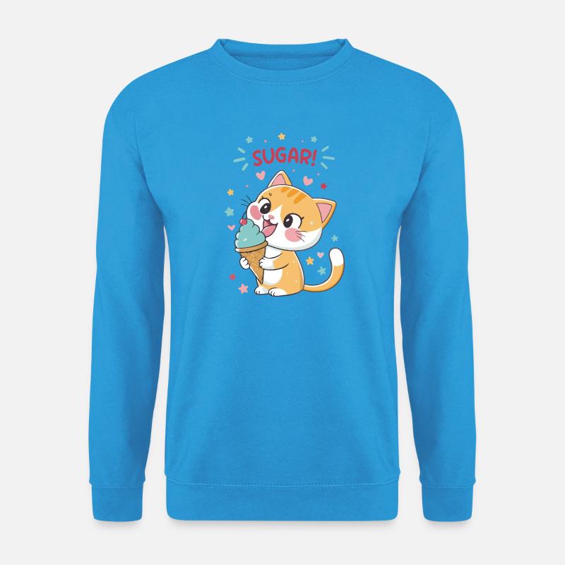 Festliche Gourmet-Katzen-Eiscreme - Unisex Pullover - Meeresblau
