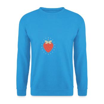 Radiant Strawberry Illustration - Unisex Sweatshirt - sea blue - Front - Alina (178cm) & Michal (187cm)