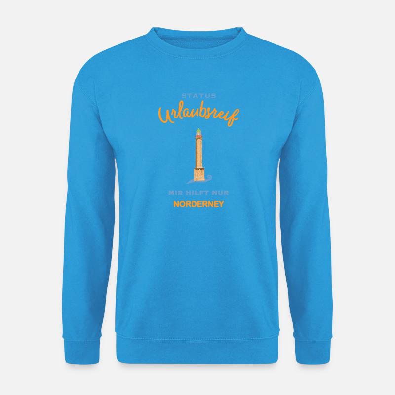 Norderneyer Leuchtturm, Urlaubsreif, Nordsee - Unisex Pullover - Meeresblau