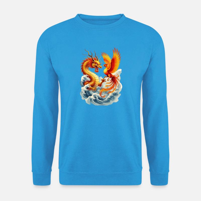 Vektor "Drache" und "Phönix" - Unisex Pullover - Meeresblau
