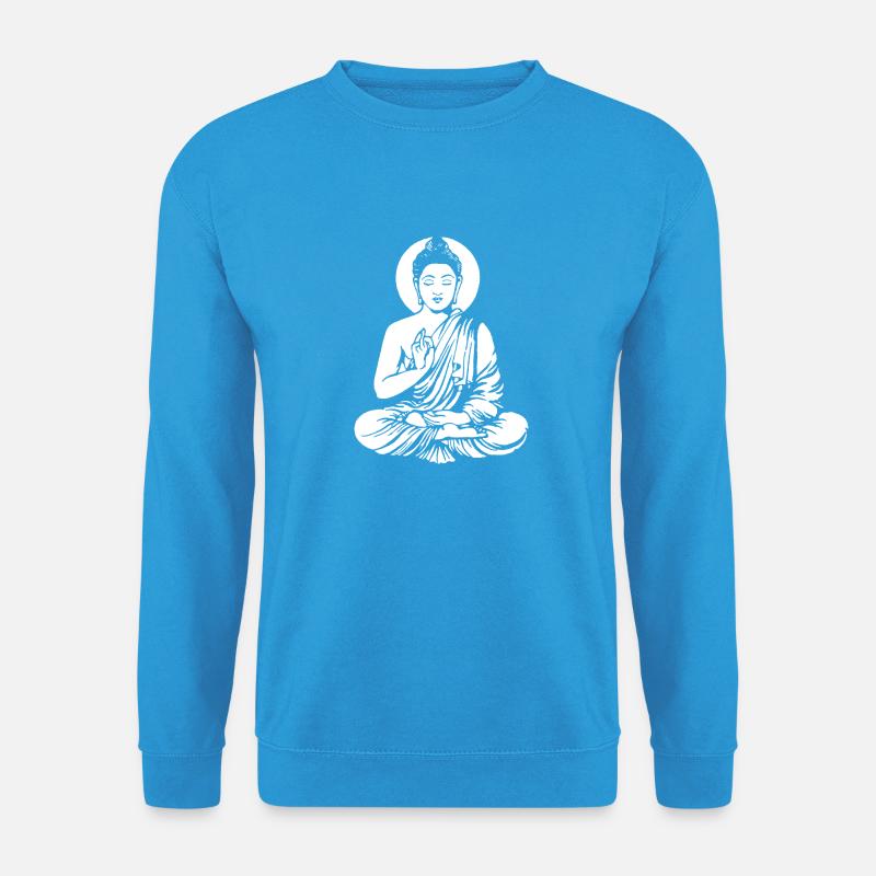 buddha-white - Unisex Pullover - Meeresblau