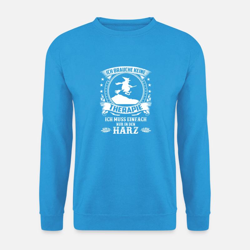 keine Therapie ich muss nur in den Harz - Unisex Pullover - Meeresblau