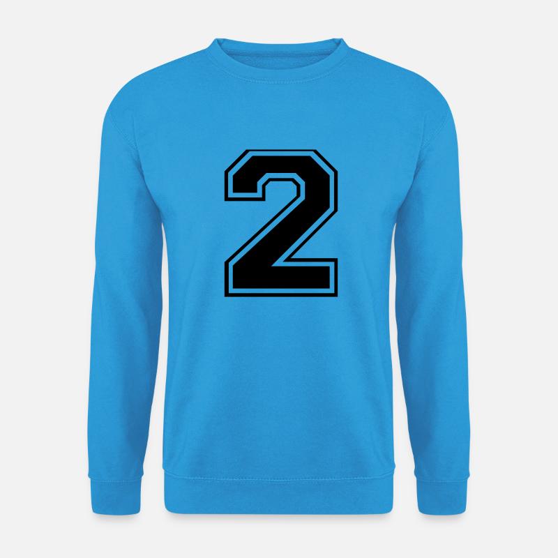 2, Zwei, Two, Nummer, Zahl - Unisex Pullover - Meeresblau