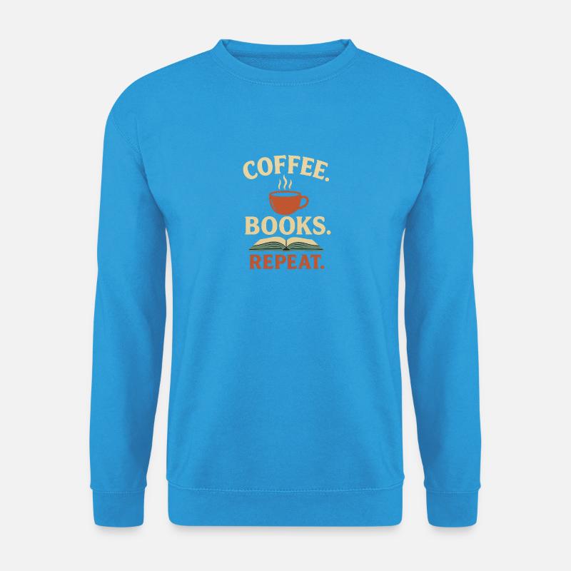Coffee books repeat - Unisex Pullover - Meeresblau