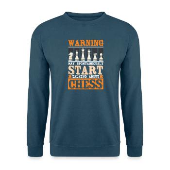 Chess Chess Player Chessboard - Unisex Sweatshirt - sea blue - Front - Alina (178cm) & Michal (187cm)