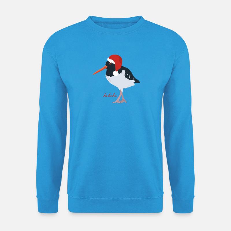 Austernfischer mit Weihnachtsmütze - Unisex Pullover - Meeresblau