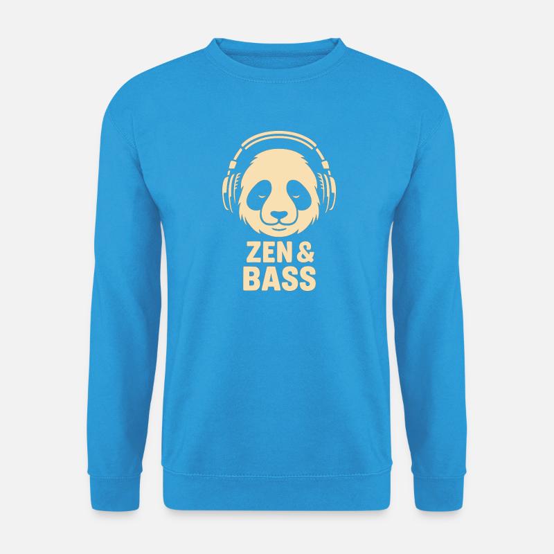 Panda mit Kopfhörern - Unisex Pullover - Meeresblau