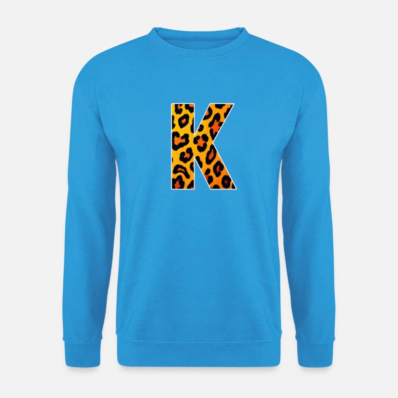 Leopardischer Buchstabe K - Unisex Pullover - Meeresblau