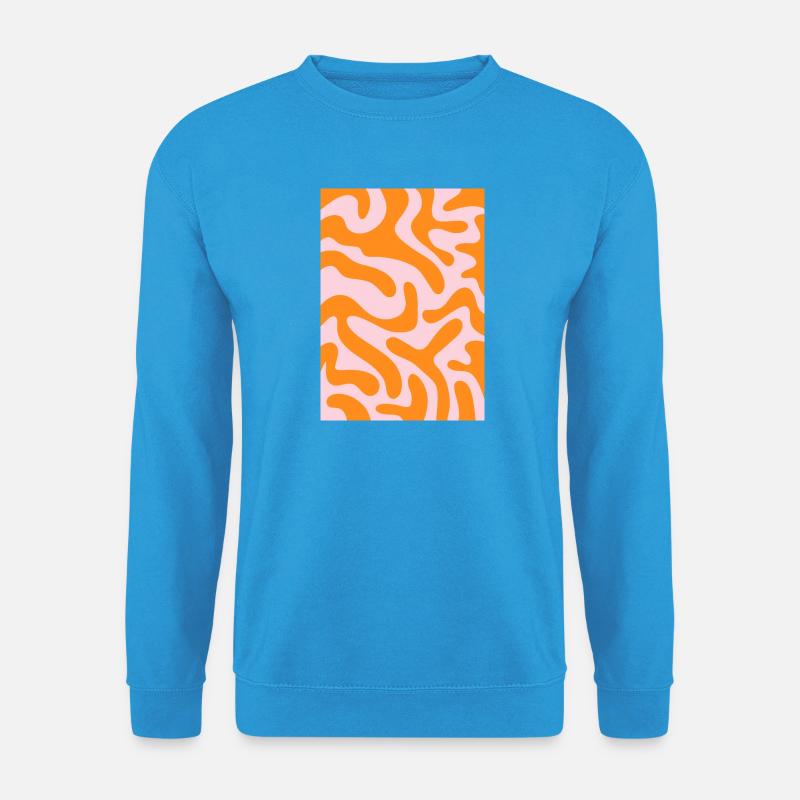 Funky tiger - orange rosa - Unisex Pullover - Meeresblau