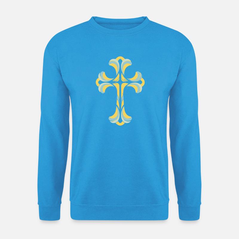 Kreuz Motiv - Unisex Pullover - Meeresblau