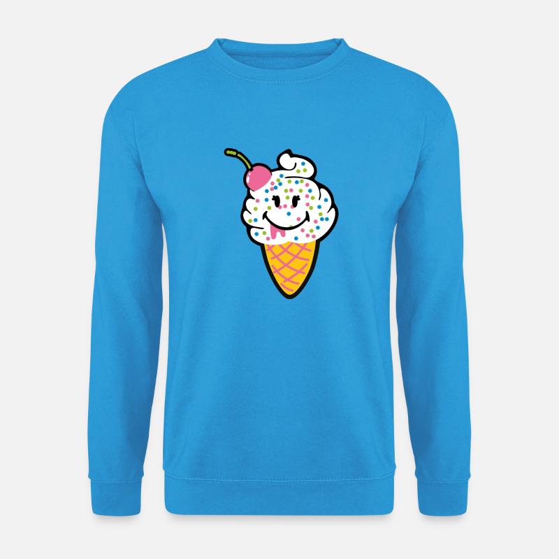 Smiley Kawaii Icecream - Unisex Pullover - Meeresblau