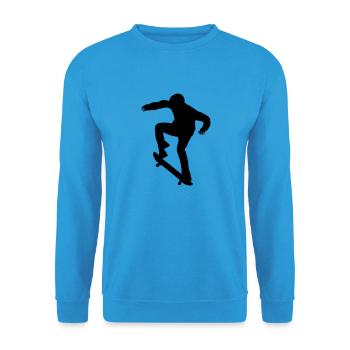 Skater - Skateboard - Skating - Sweat-shirt Unisexe - bleu mer - Devant - Alina (178cm) & Michal (187cm)