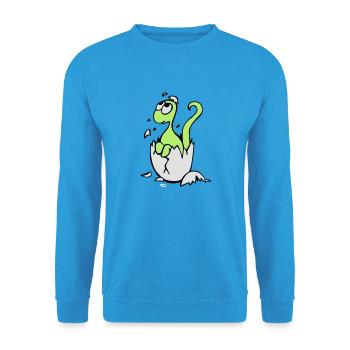 Bébé Dinosaure - Sweat-shirt Unisexe - bleu mer - Devant - Alina (178cm) & Michal (187cm)